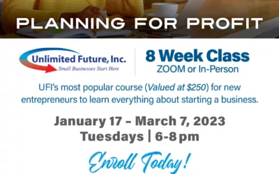 Next Class January 24th – 6:00 PM: Planning for Profit